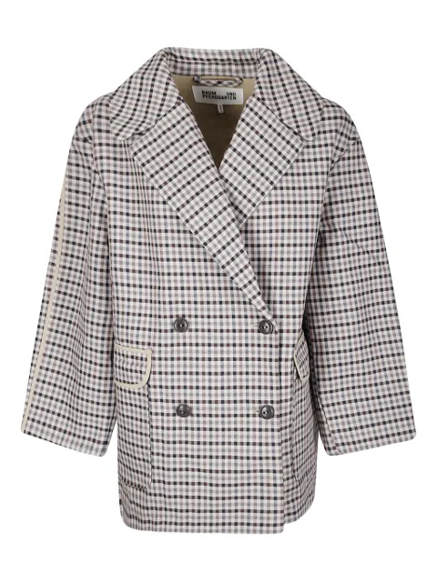 Baum Und Pferdgarten checked double-breasted coat