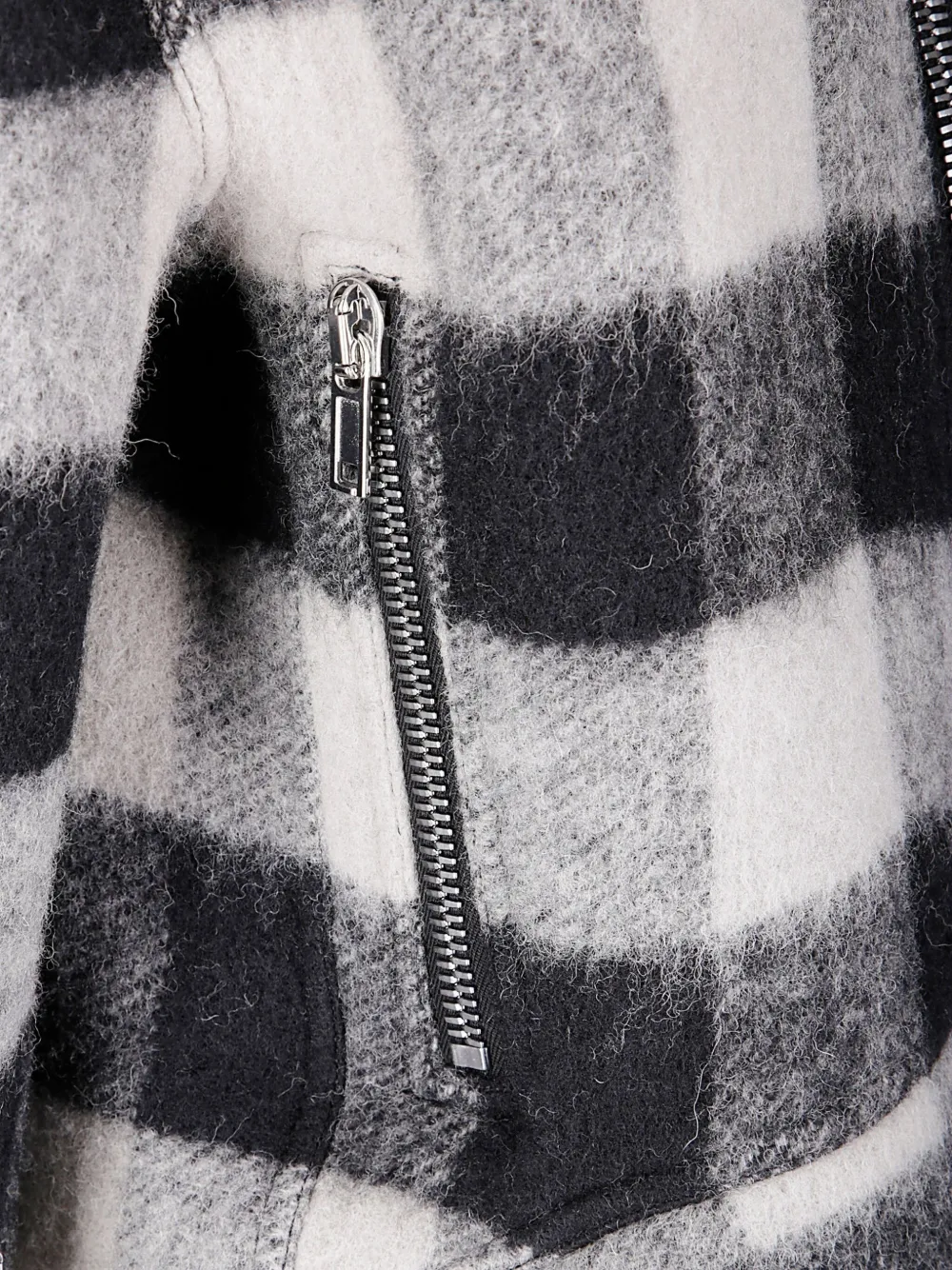 Rick Owens Asymmetric Short Wool Jacket With High Collar In Black
