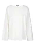Cini crew-neck cotton blouse - White