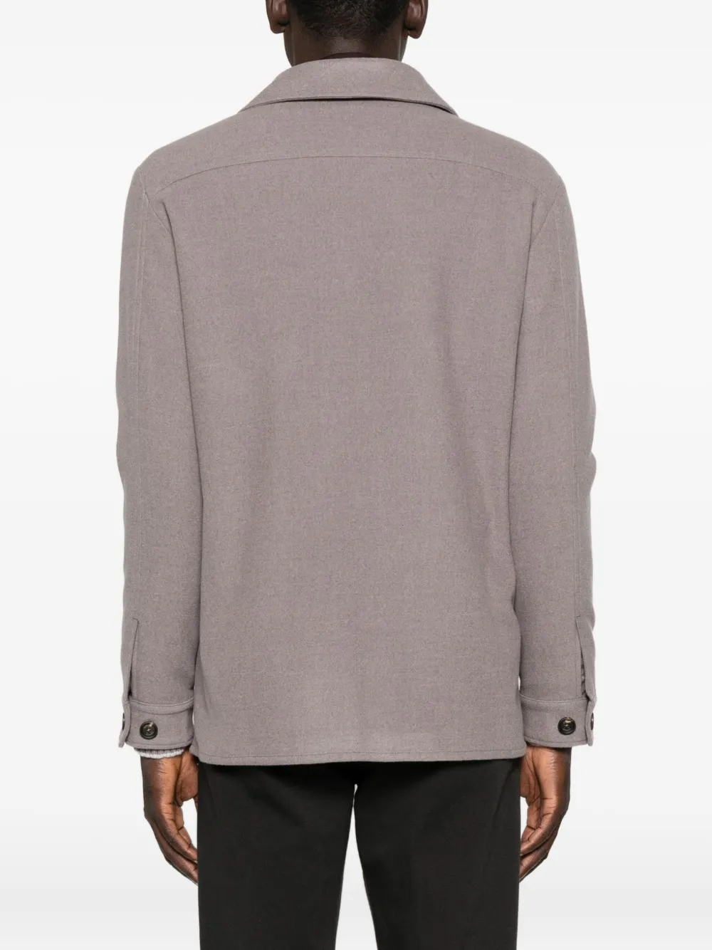 Eleventy Jack met opgestikte zak en knoopsluiting Bruin