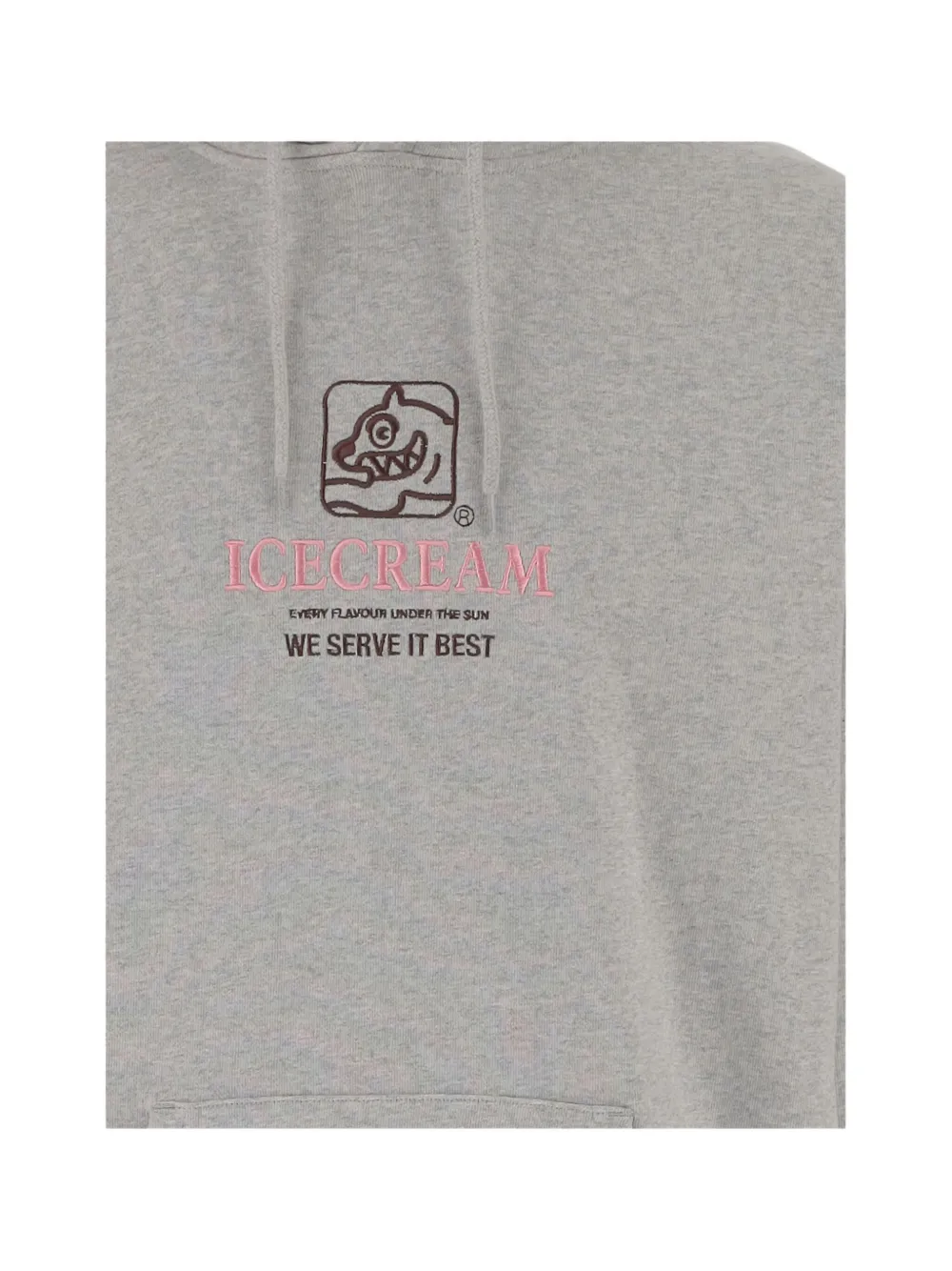 Icecream Logo-embroidered Cotton Hoodie In Gray