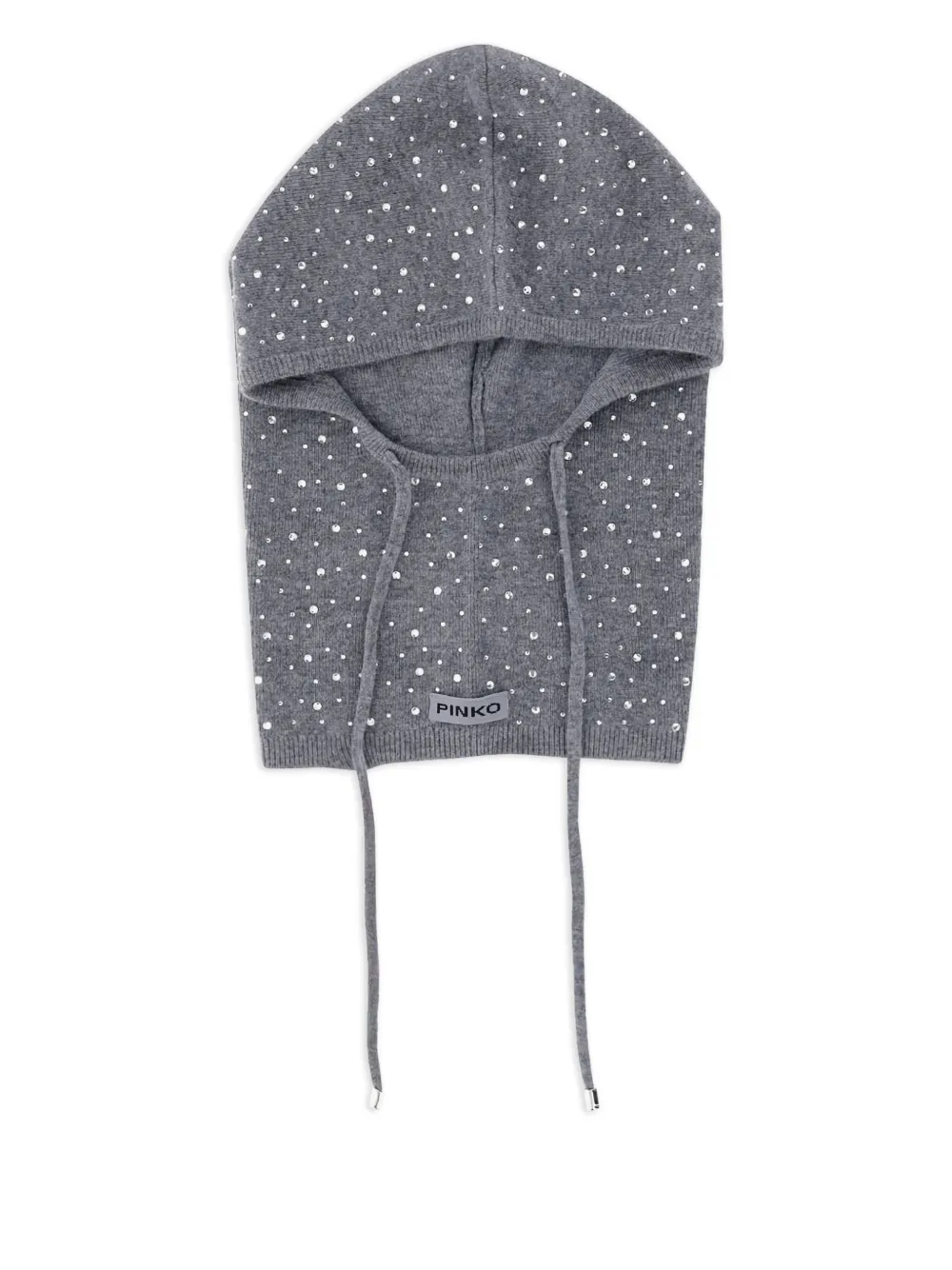 PINKO crystal-embellished hooded balaclava | Grey | Image 1