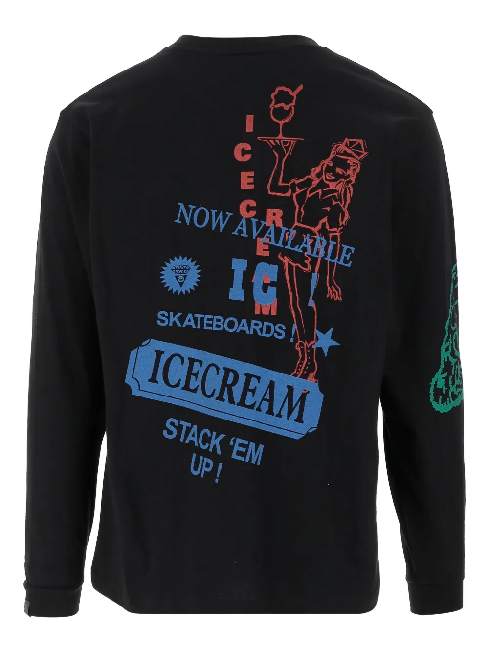 ICECREAM long-sleeve graphic T-shirt - Zwart