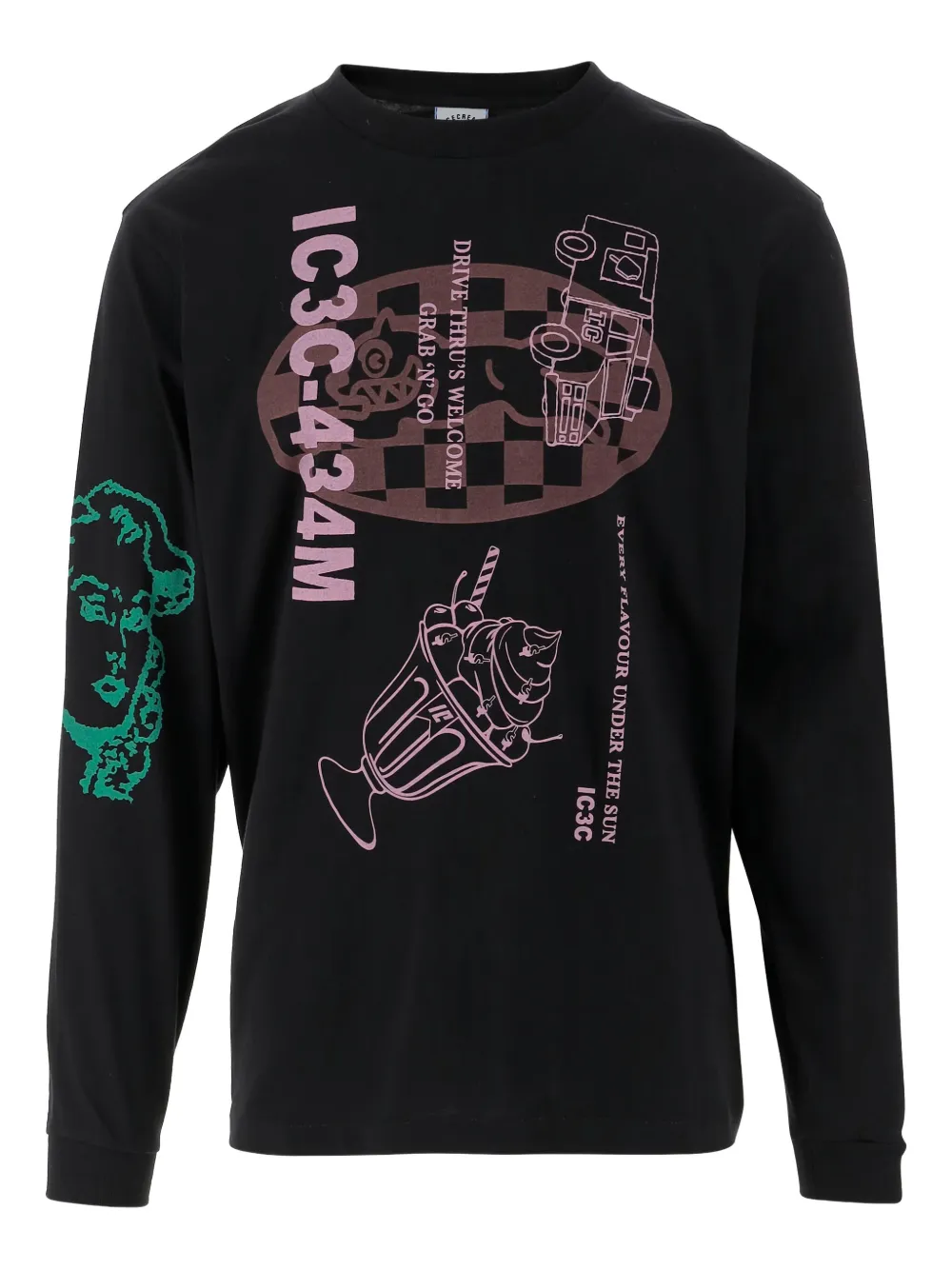 ICECREAM long-sleeve graphic T-shirt | Black | Image 1