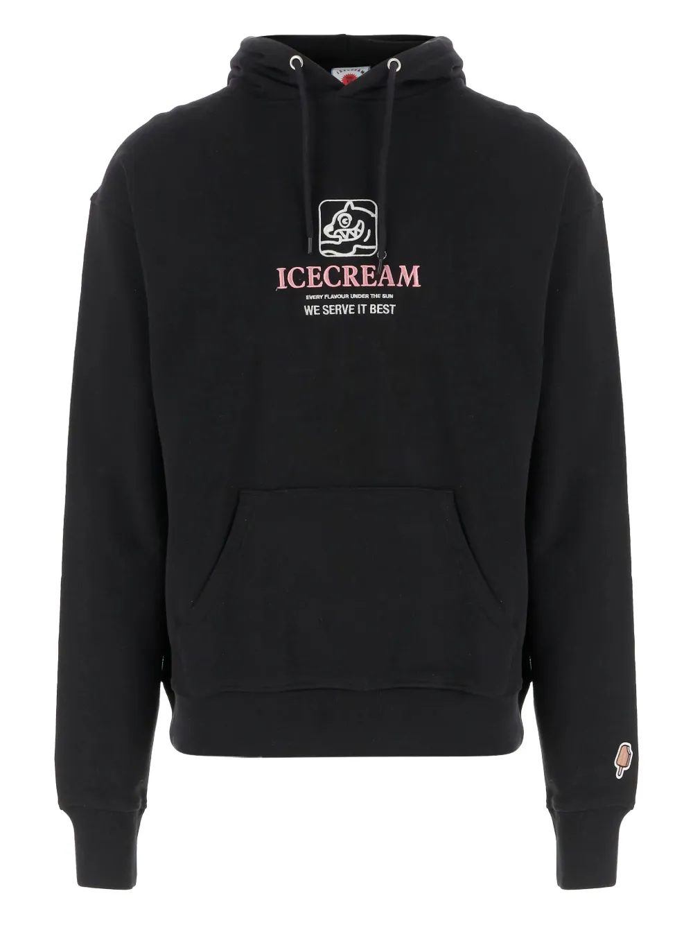 ICECREAM logo-embroidered cotton hoodie | Black | Image 1