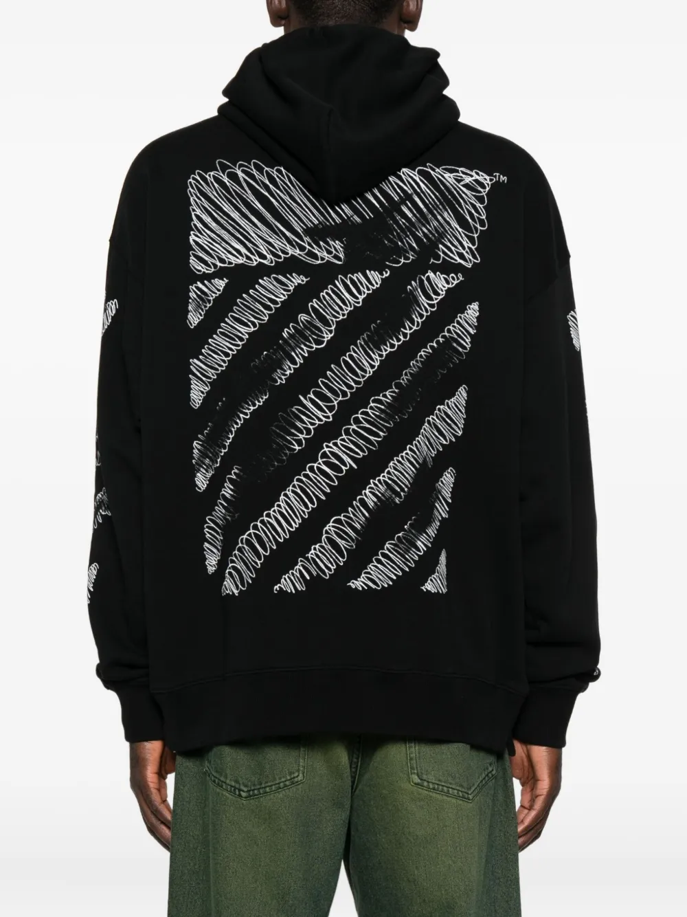 Off-White Hoodie met pijlmouwen Zwart