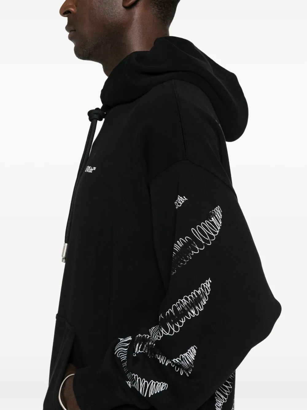 Off-White Hoodie met pijlmouwen Zwart