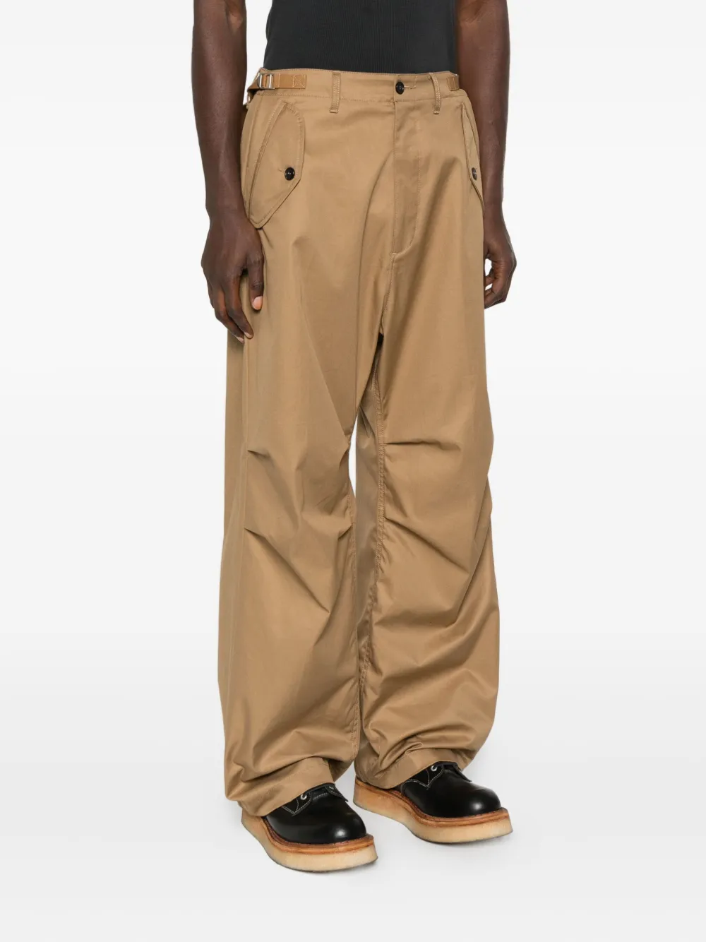 Dsquared2 Gathered-knees Cargo Pants In Brown