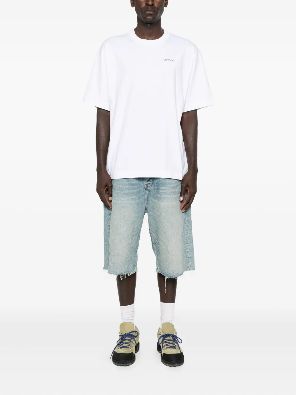 Off-white Logo-print Cotton T-shirt In White