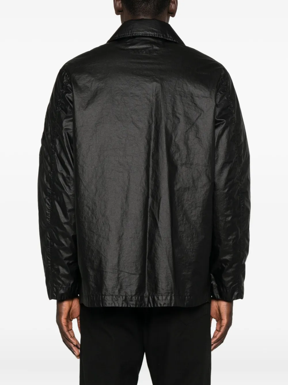 C.p. Company Lens-detail Button-fastening Jacket In Black