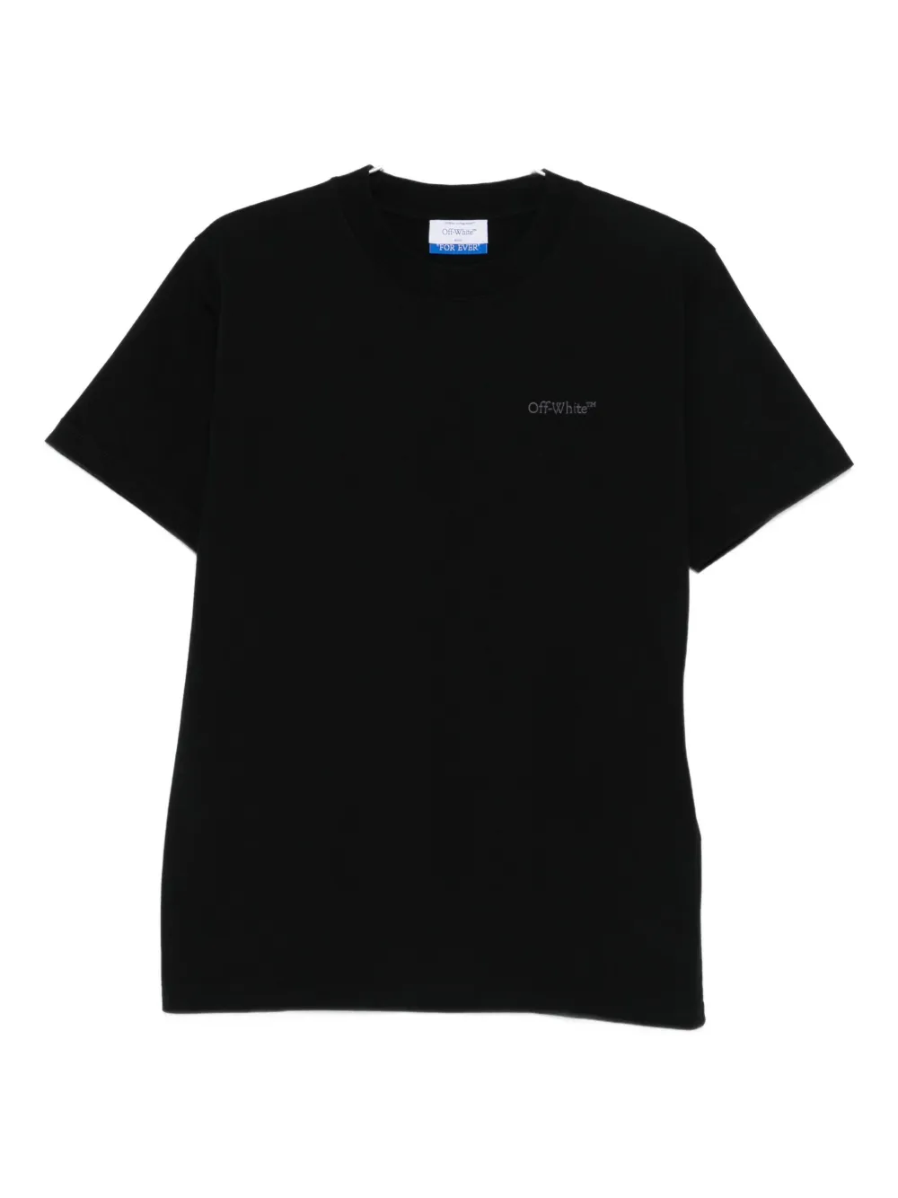 Off-White logo-embroidered cotton T-shirt | Black | Image 1