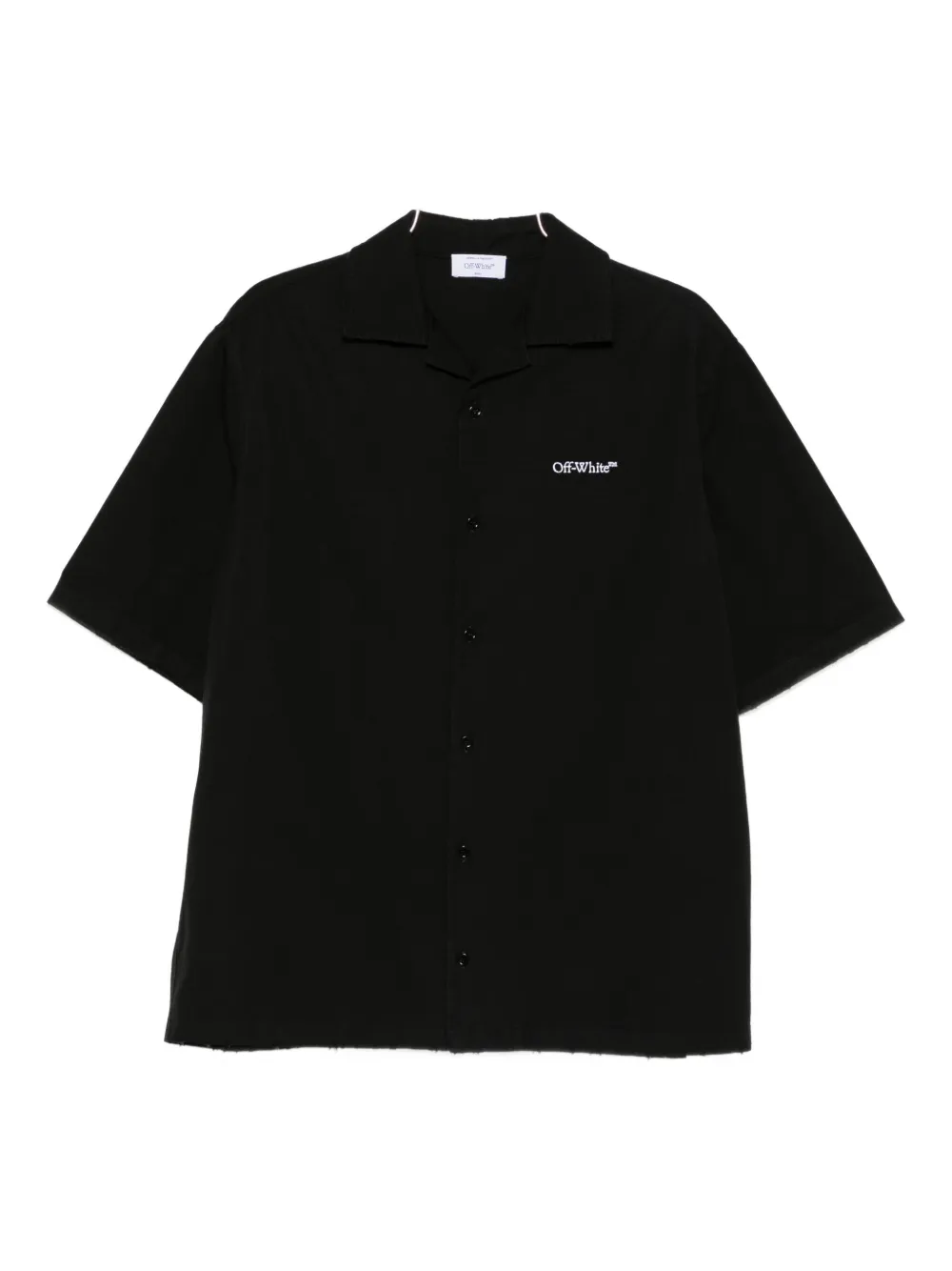 Off-White logo-embroidered short-sleeve shirt | Black | Image 1