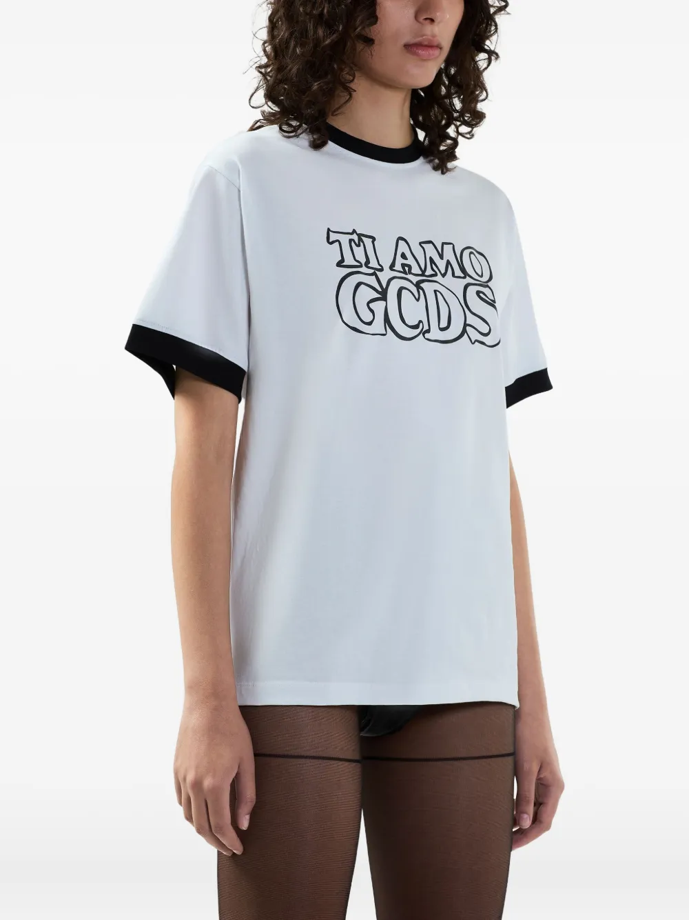 GCDS T-shirt met grafische print Wit