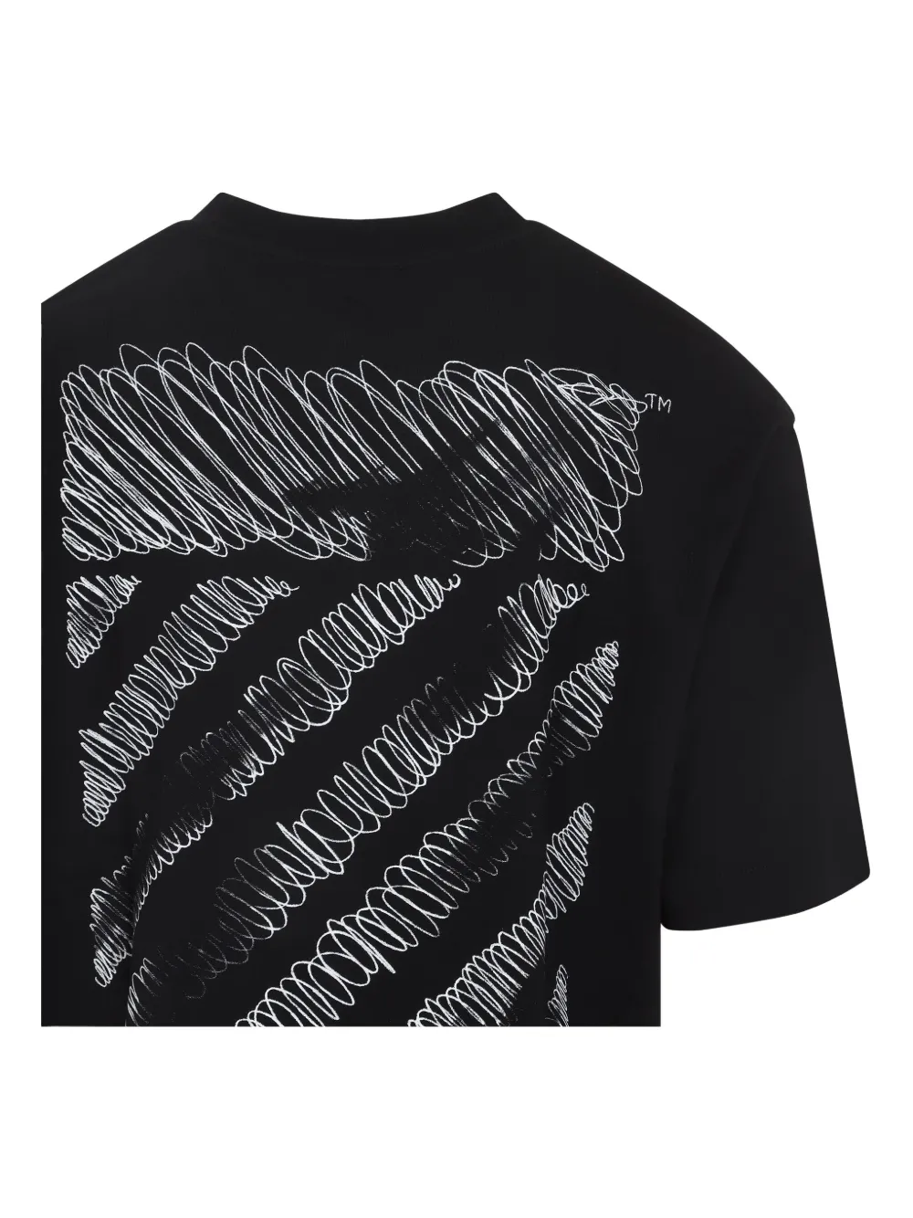 Off-white Graphic Print Short Sleeve Crew Neck T-shirt In Black