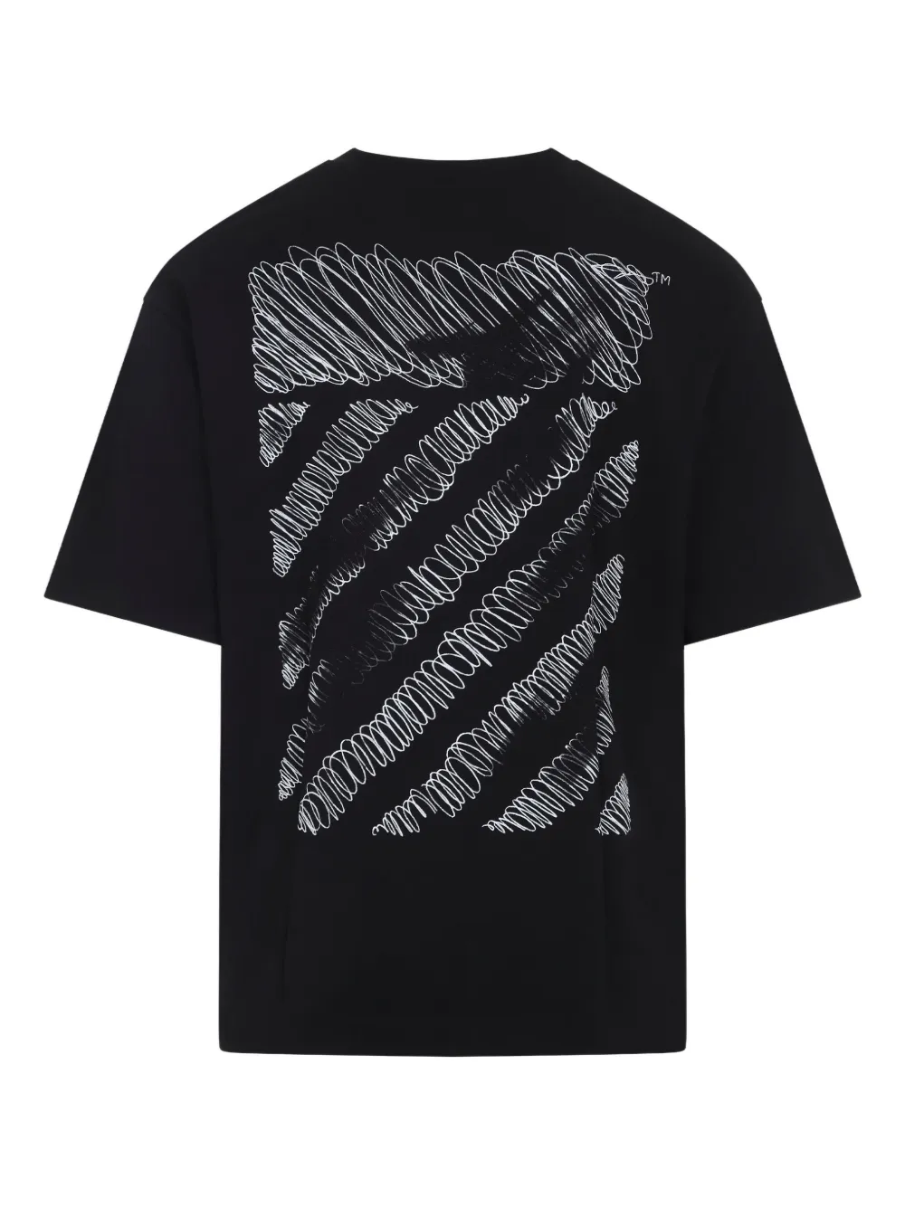 Off-white Graphic Print Short Sleeve Crew Neck T-shirt In Black