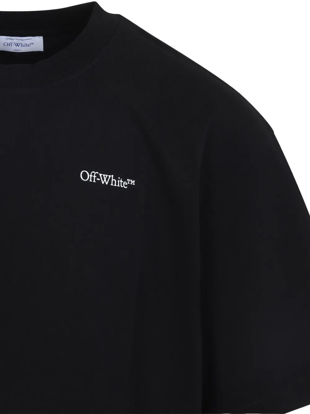 Off-white Graphic Print Short Sleeve Crew Neck T-shirt In Black