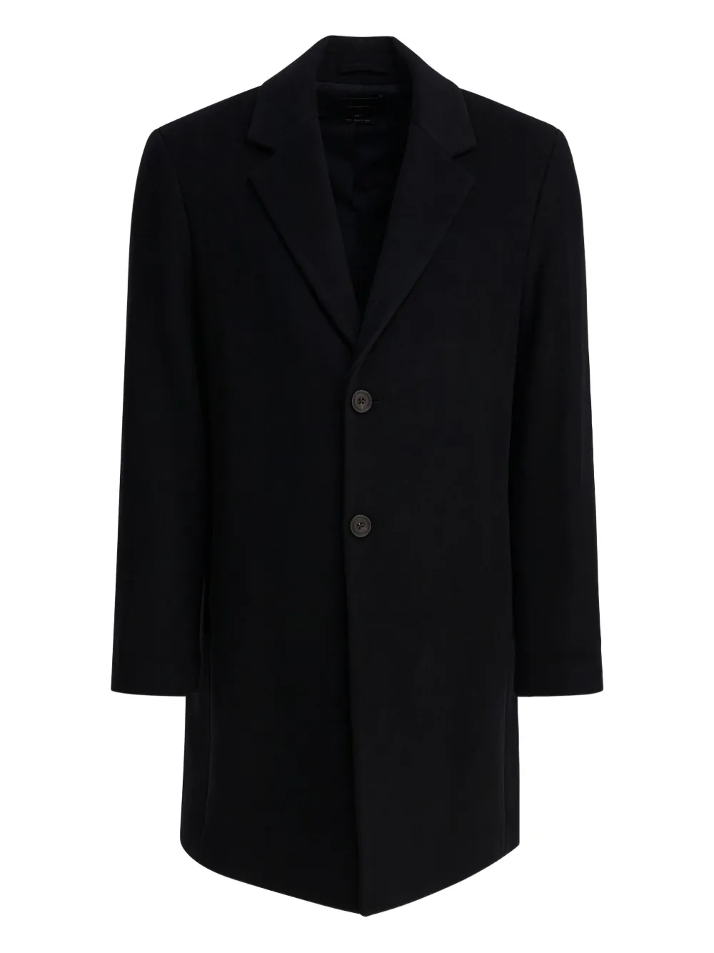 Vince Single Breasted Coat With Notch Lapel And Back Vent In Black
