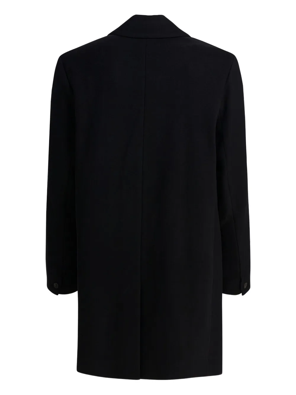 Vince Single Breasted Coat With Notch Lapel And Back Vent In Black