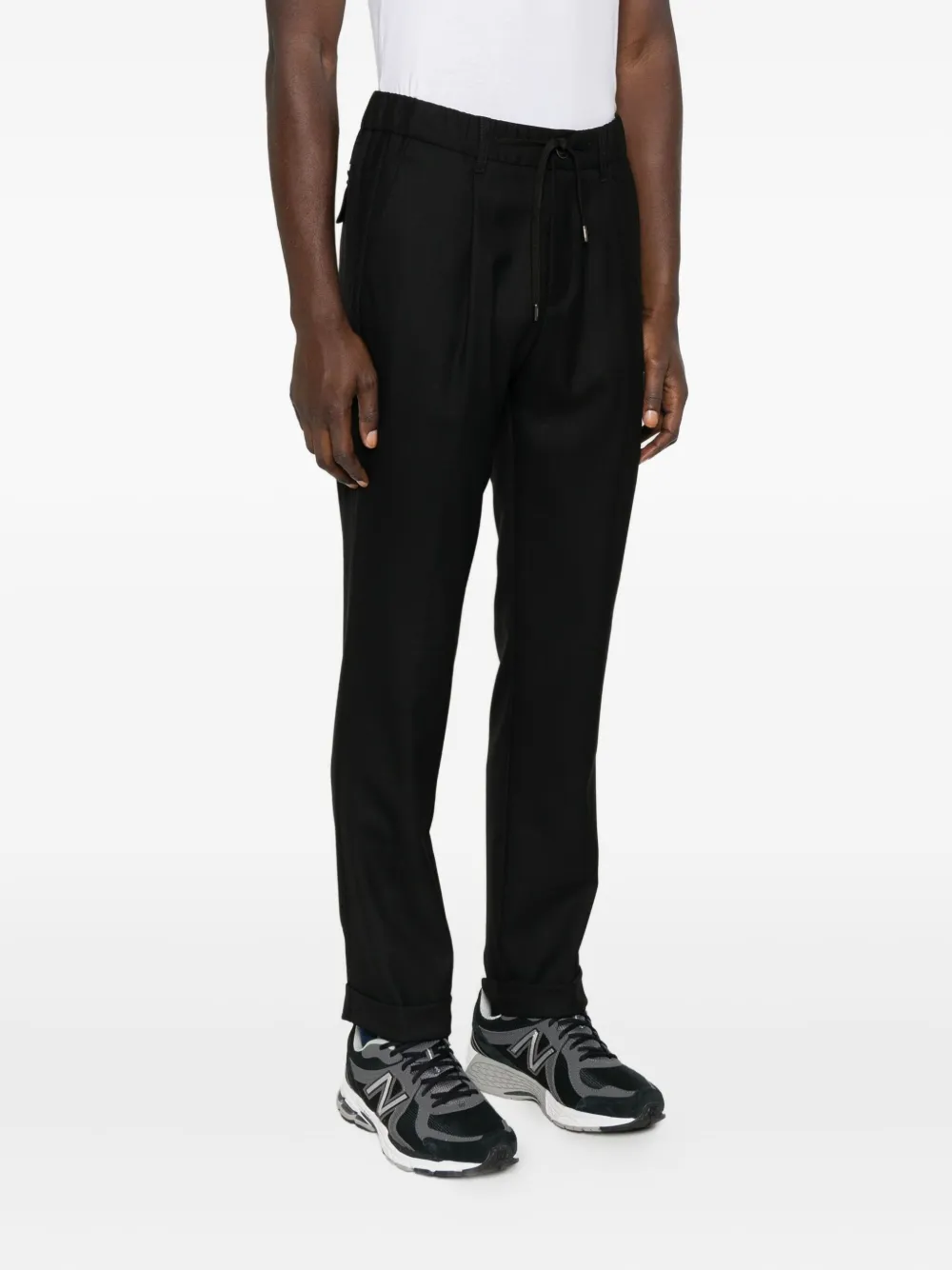 Herno Pleated Drawstring Trousers In Black