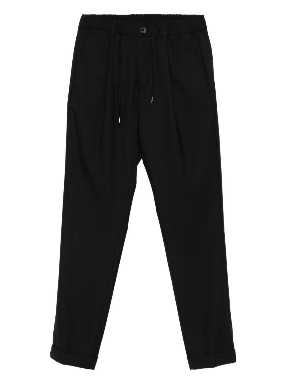 Herno Pleated Drawstring Trousers In Black