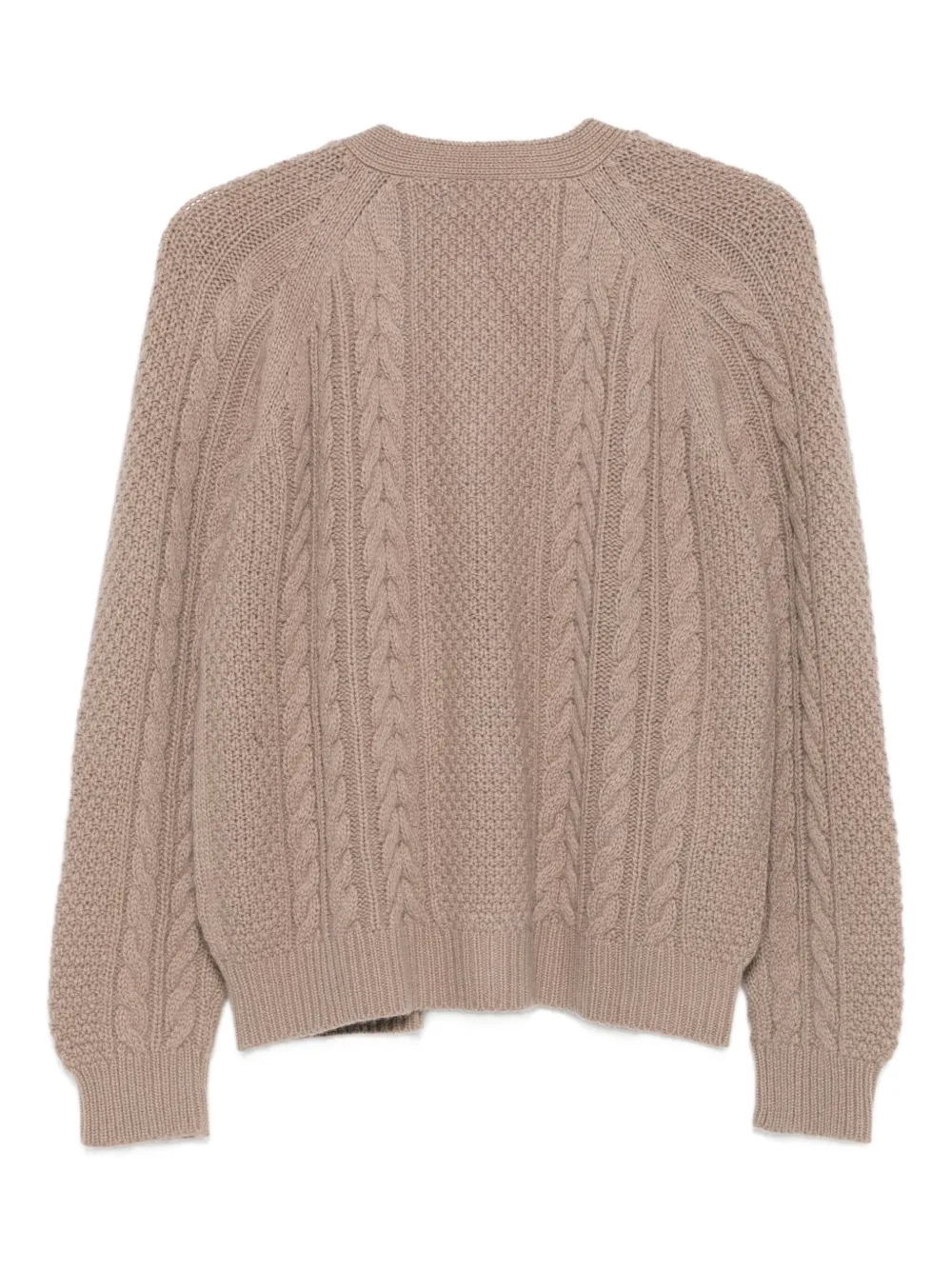 Liska Cable-knit Cardigan In Brown