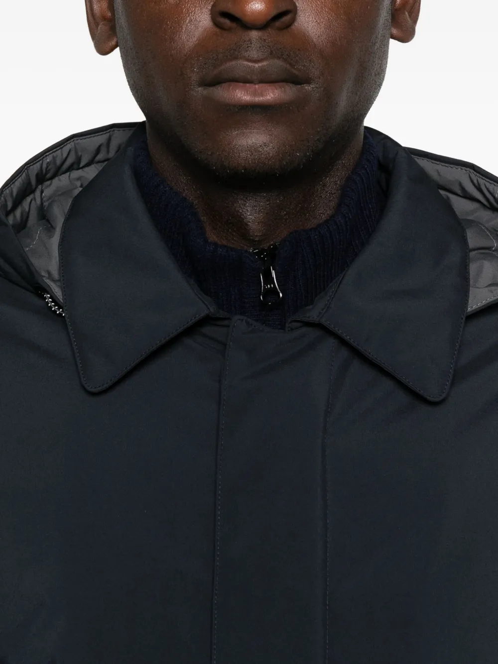 People Of Shibuya Jas met capuchon Blauw