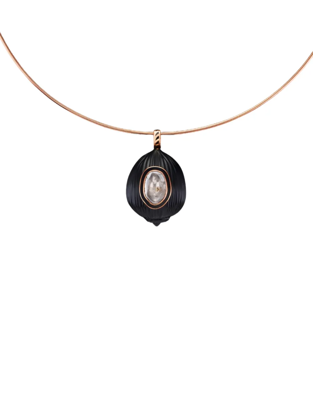 Dezso Coquito Polki diamond and onyx necklace - Rosa