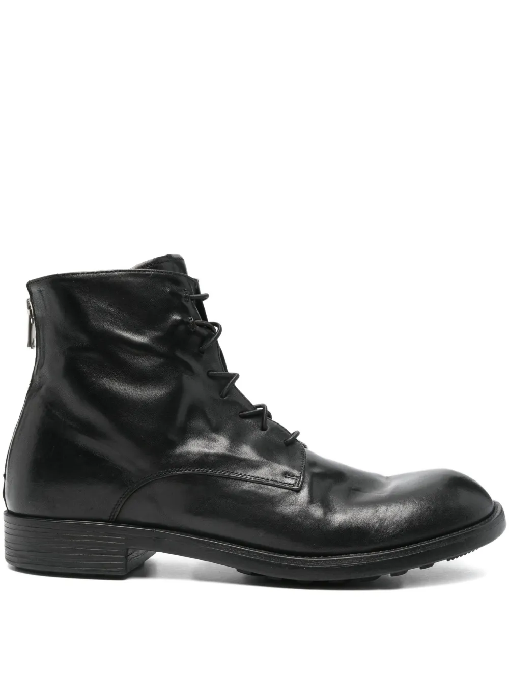 Officine Creative Diary 010 lace-up zip boots Black