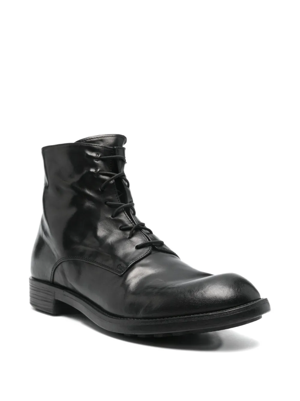 Officine Creative Diary 010 lace-up zip boots Black