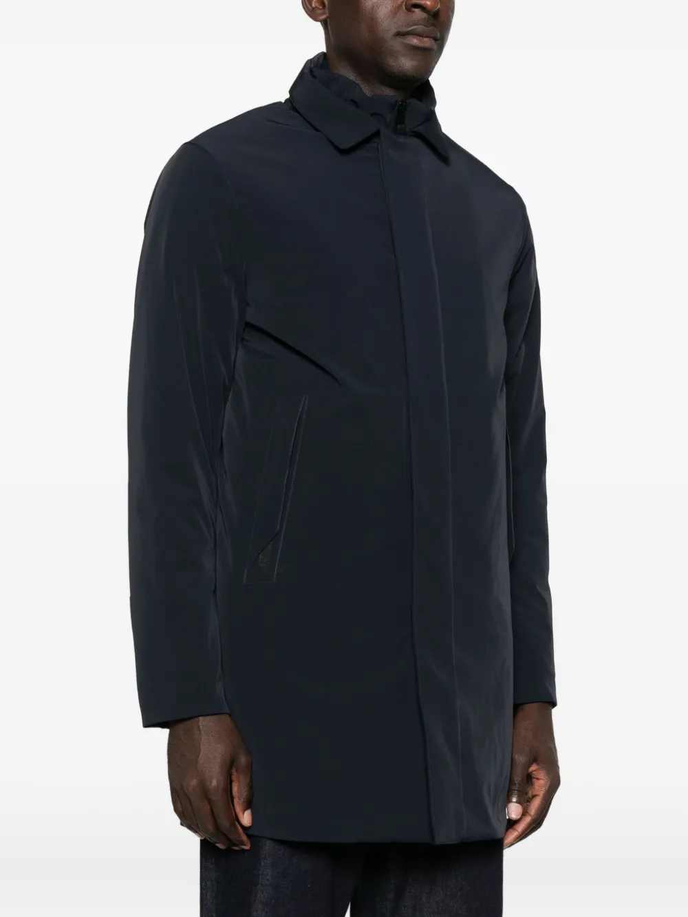 People Of Shibuya Concealed-zip Coat In Blue