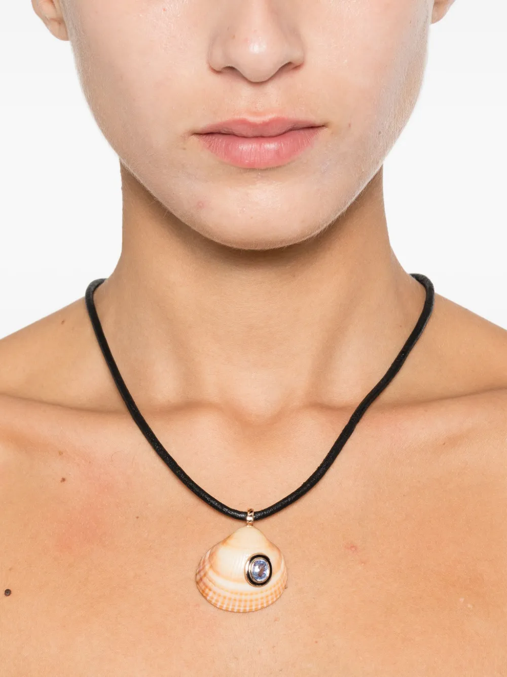 Dezso 18k Rose Gold Natural Anadara Sapphire Necklace In Pink