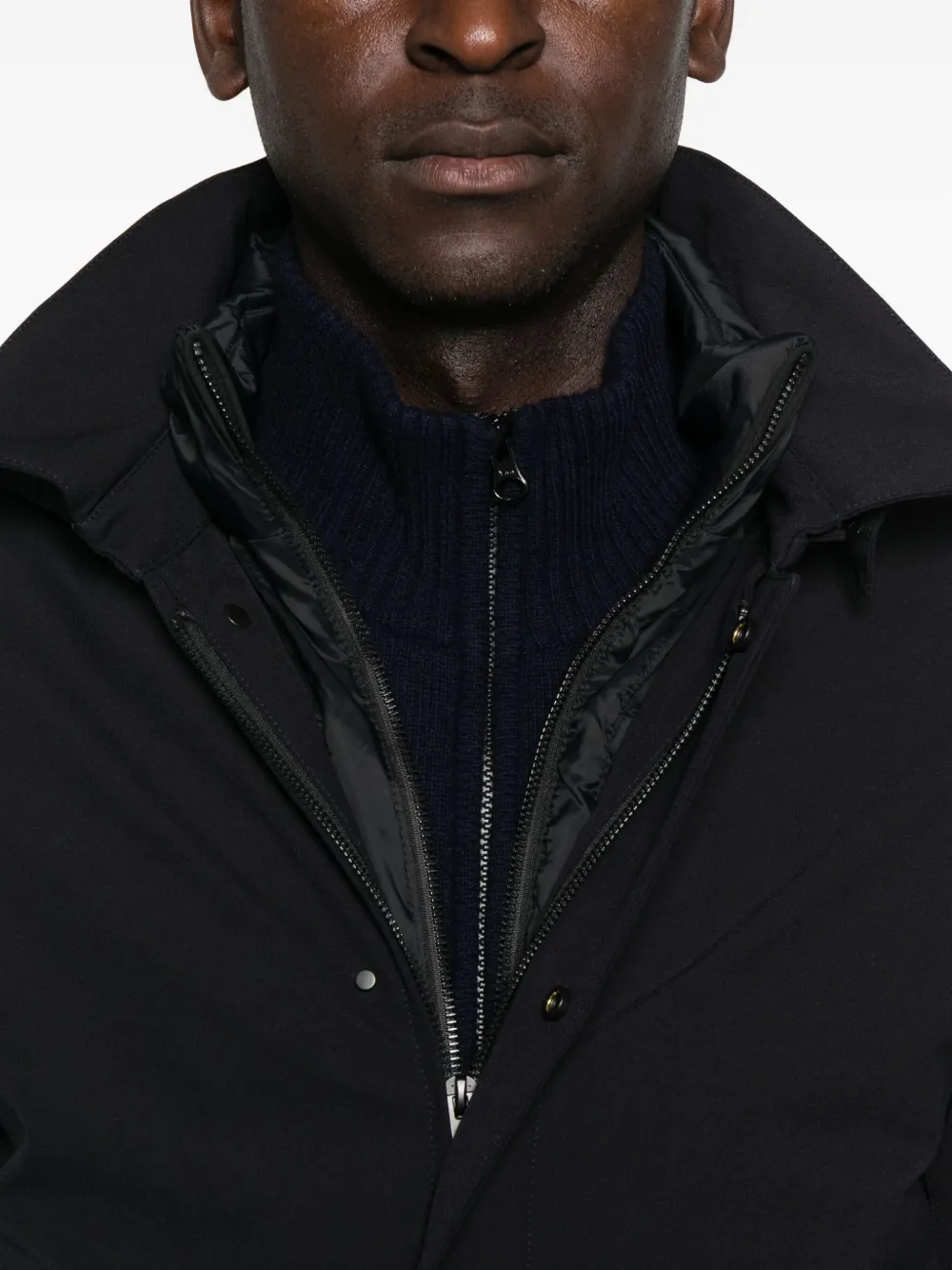 People Of Shibuya Jas met capuchon en klepzak Zwart