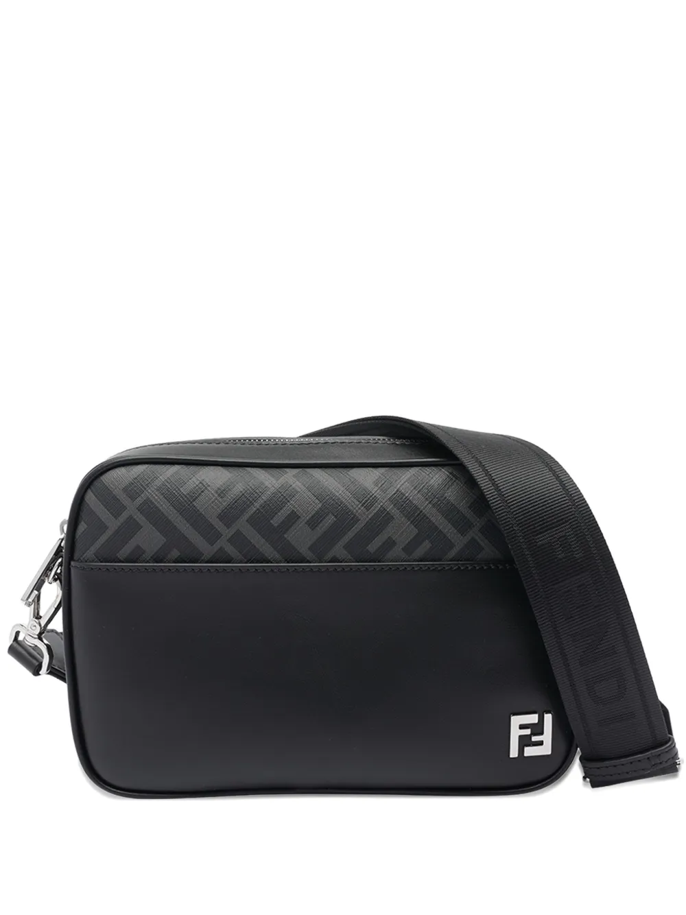 Fendi Men Camera Case Squared Ff Crossbody Bag In Black