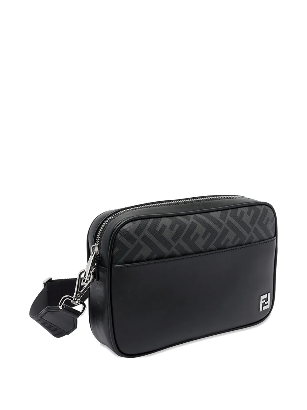 Fendi Men Camera Case Squared Ff Crossbody Bag In Black