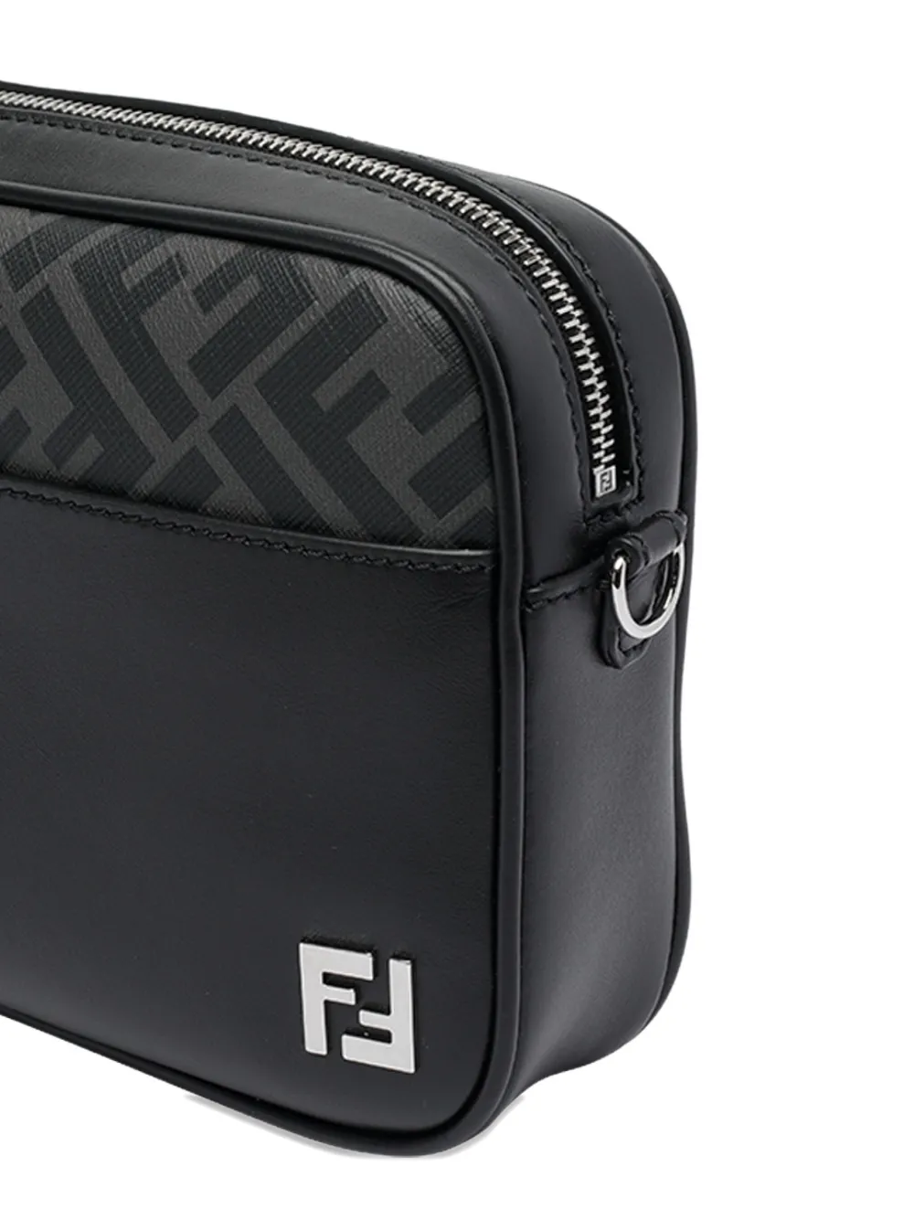 Fendi Men Camera Case Squared Ff Crossbody Bag In Black