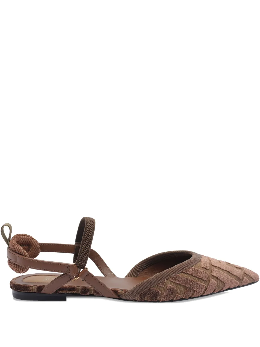 FENDI FF logo pointed-toe flat pumps Bruin