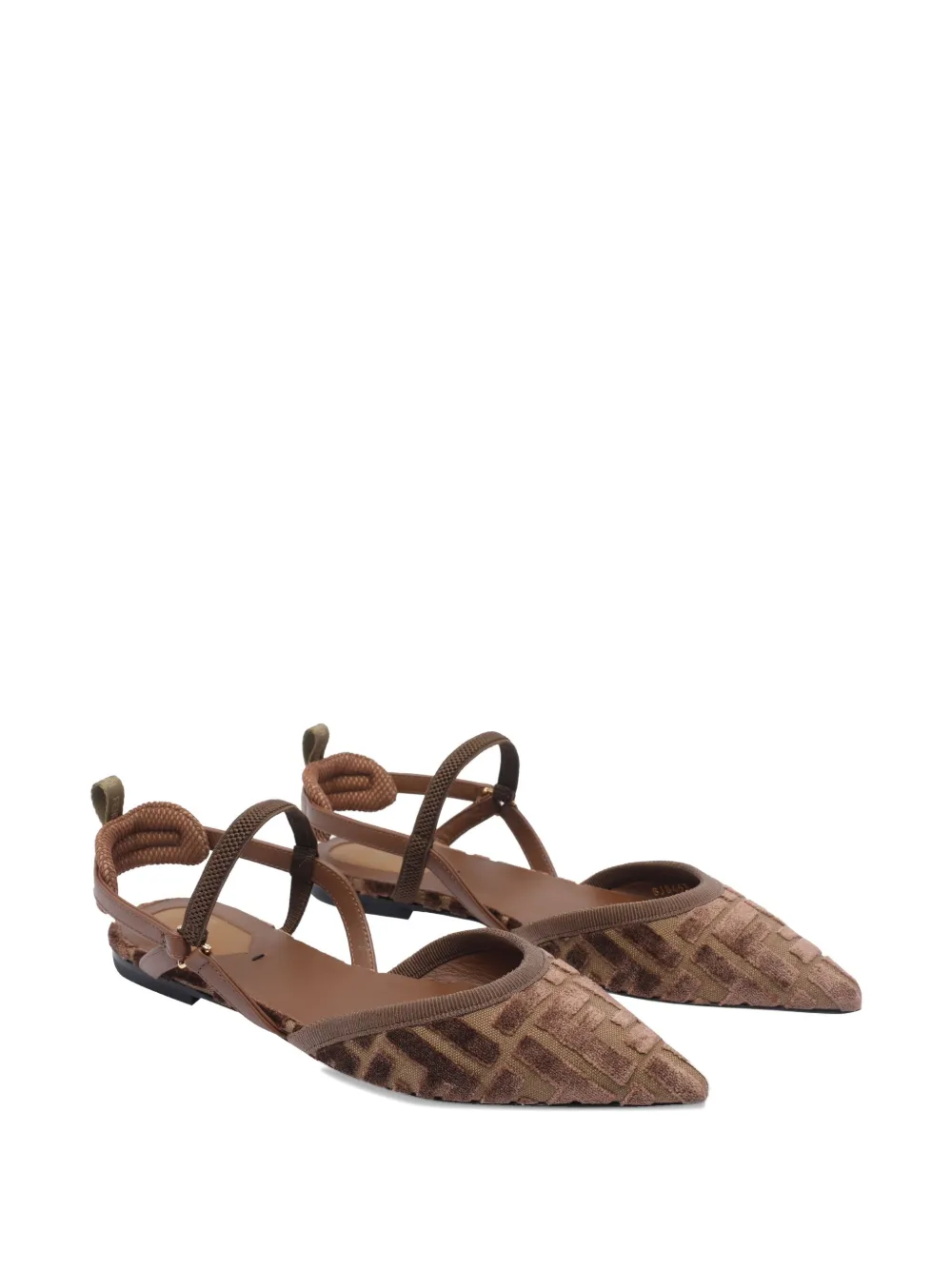 FENDI FF logo pointed-toe flat pumps Bruin