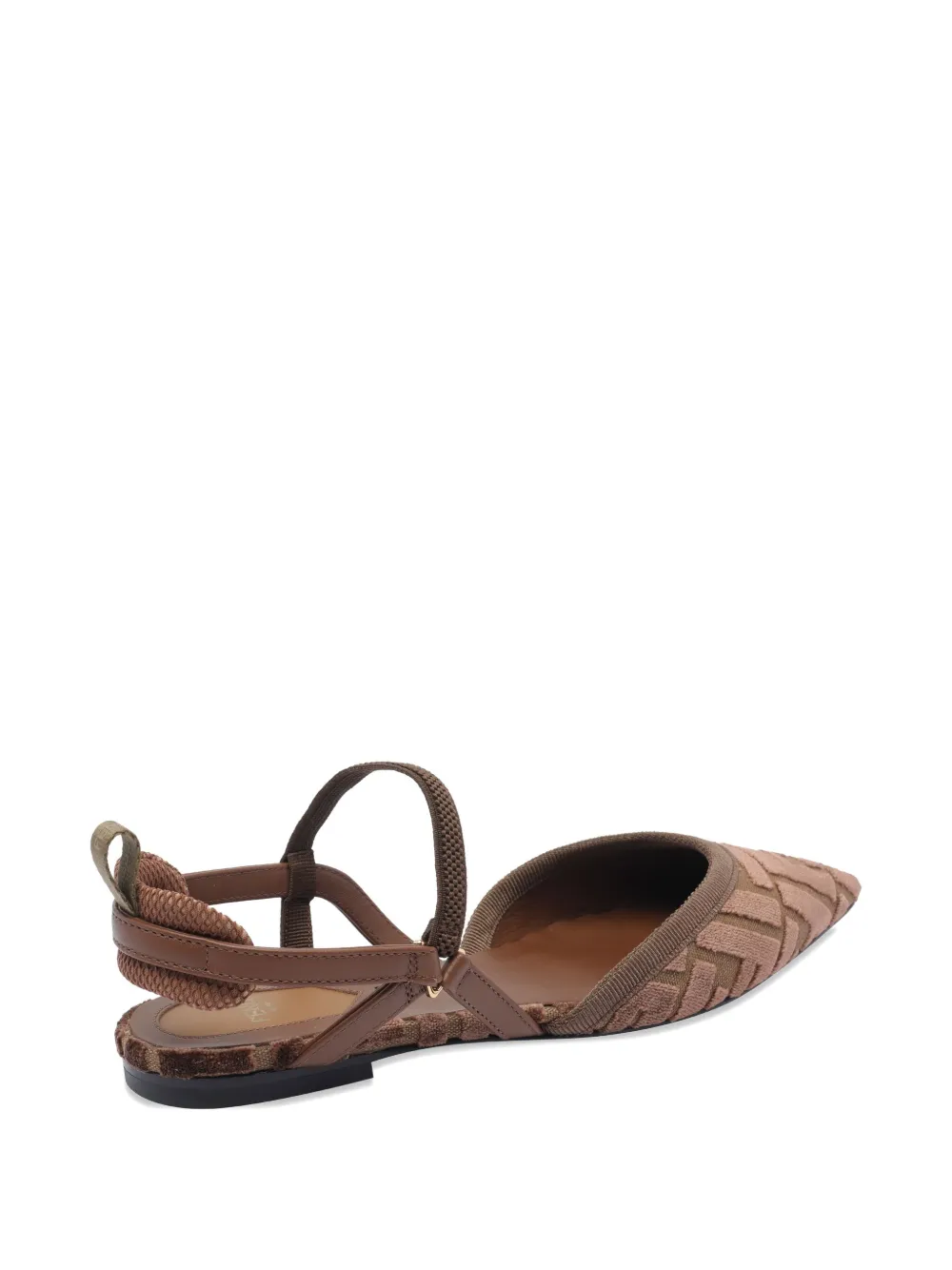 FENDI FF logo pointed-toe flat pumps Bruin