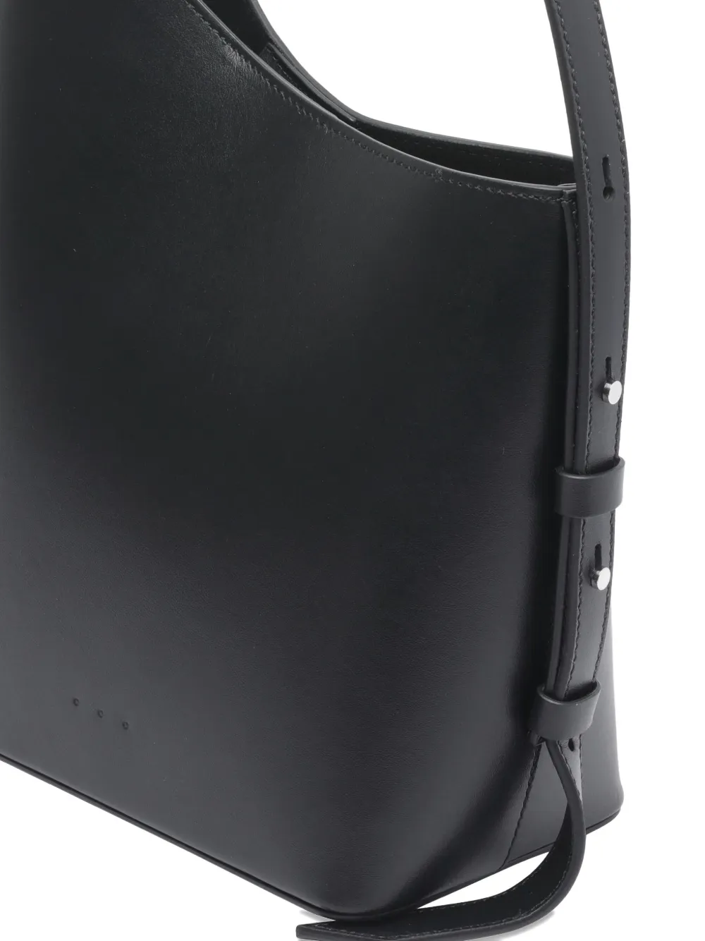 Aesther Ekme Demi-Lune leren schoudertas Zwart