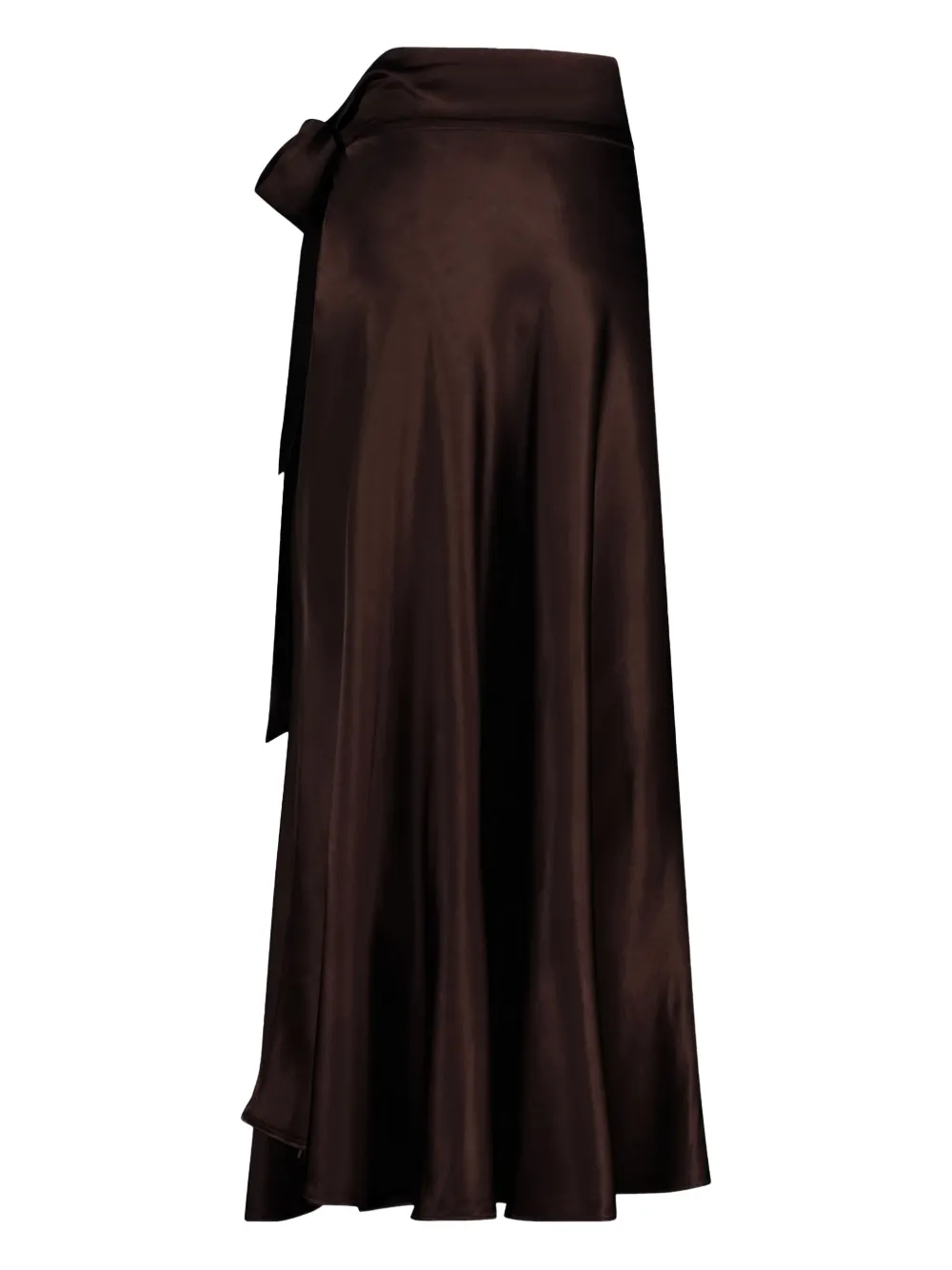 Viveh Hazel Satin Wrap Skirt-dress In Brown
