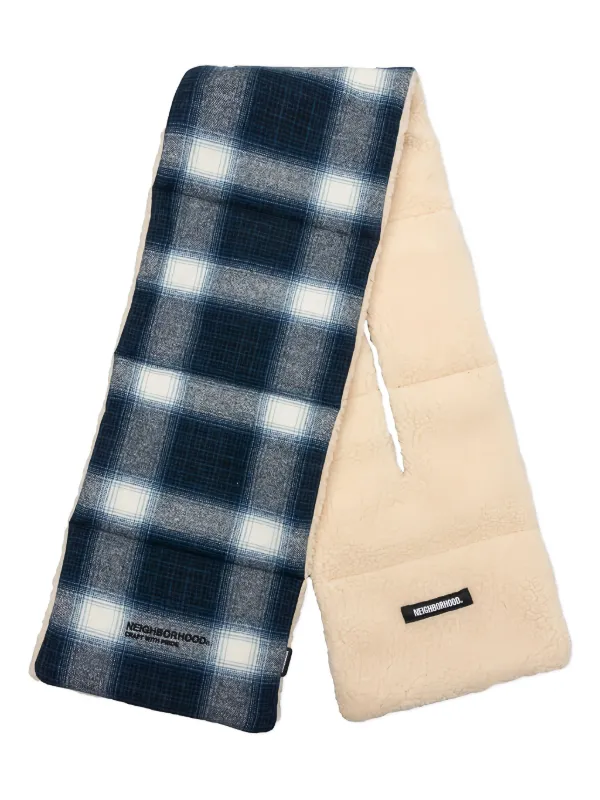 Neighborhood x Pendleton .WO Check Boa Muffler | Blue | FARFETCH