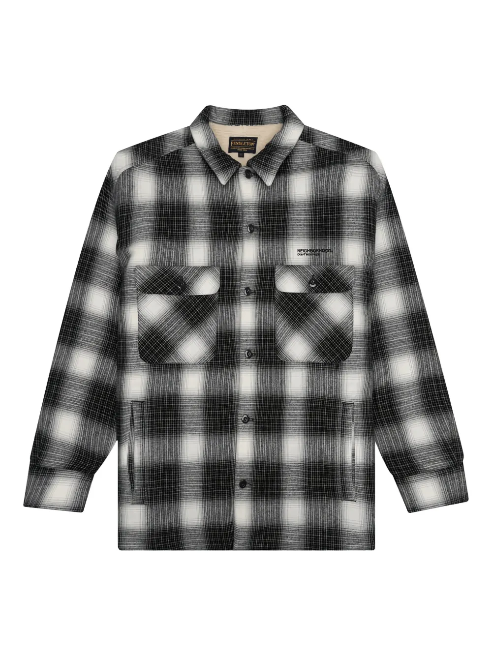 Neighborhood check-pattern shirt | Black | Image 1