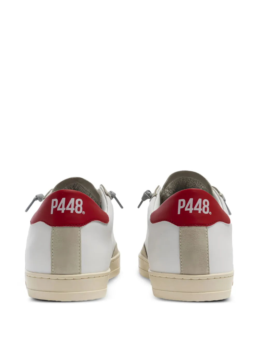 P448 John leren sneakers met geperforeerde details Wit