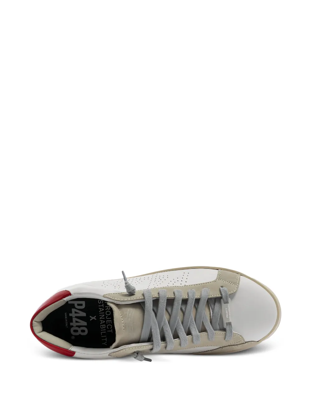 P448 John leren sneakers met geperforeerde details Wit
