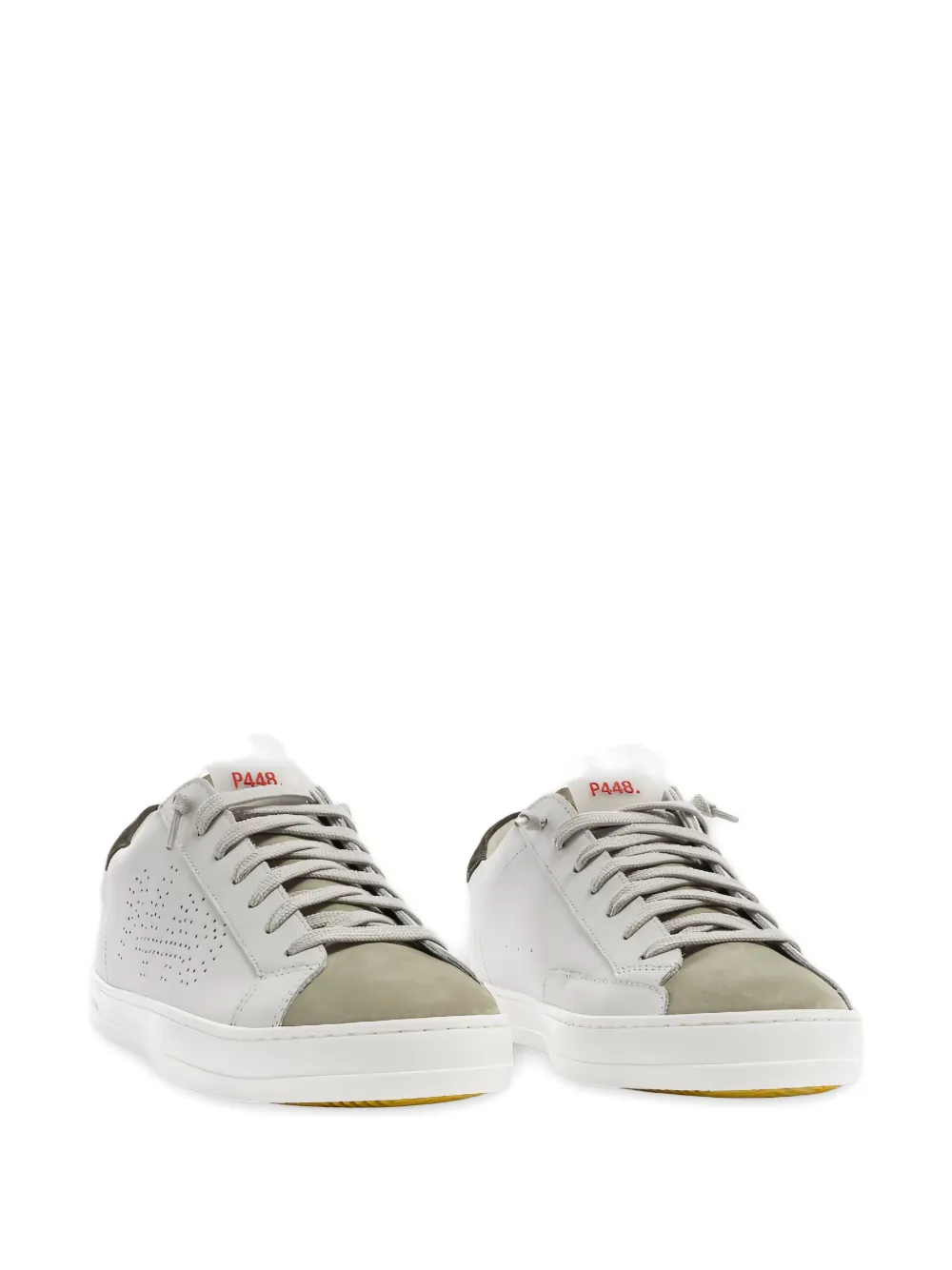 P448 John Perforated Seude-panel Sneakers In White