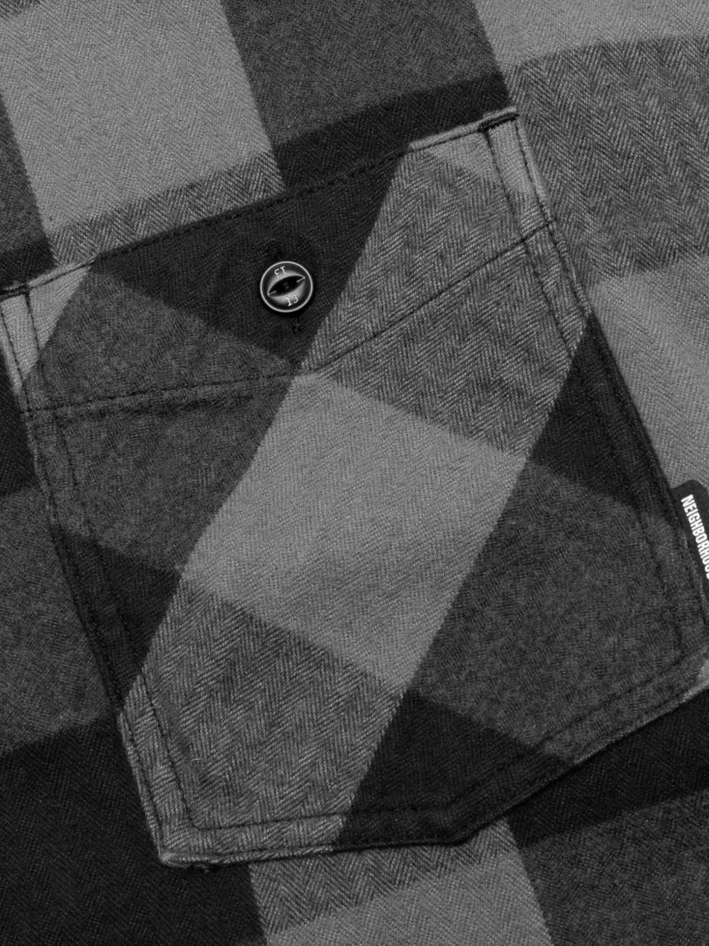 Neighborhood Check-pattern Shirt In Black