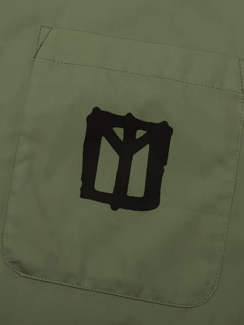 Neighborhood Graphic-print Chest-pocket Shirt In Green