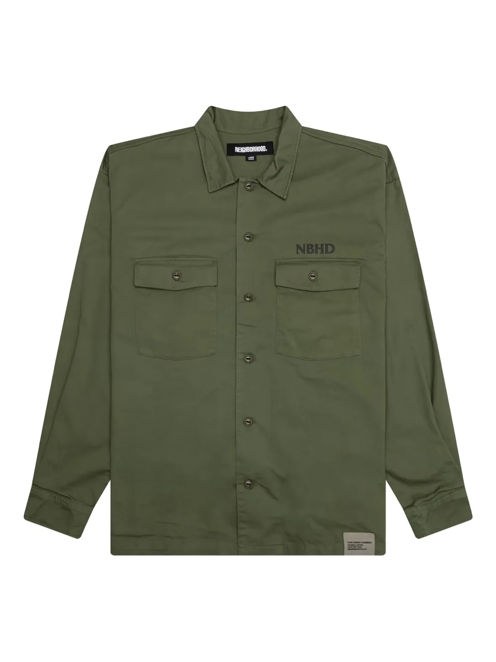 Neighborhood logo-print shirt | Green | Image 1