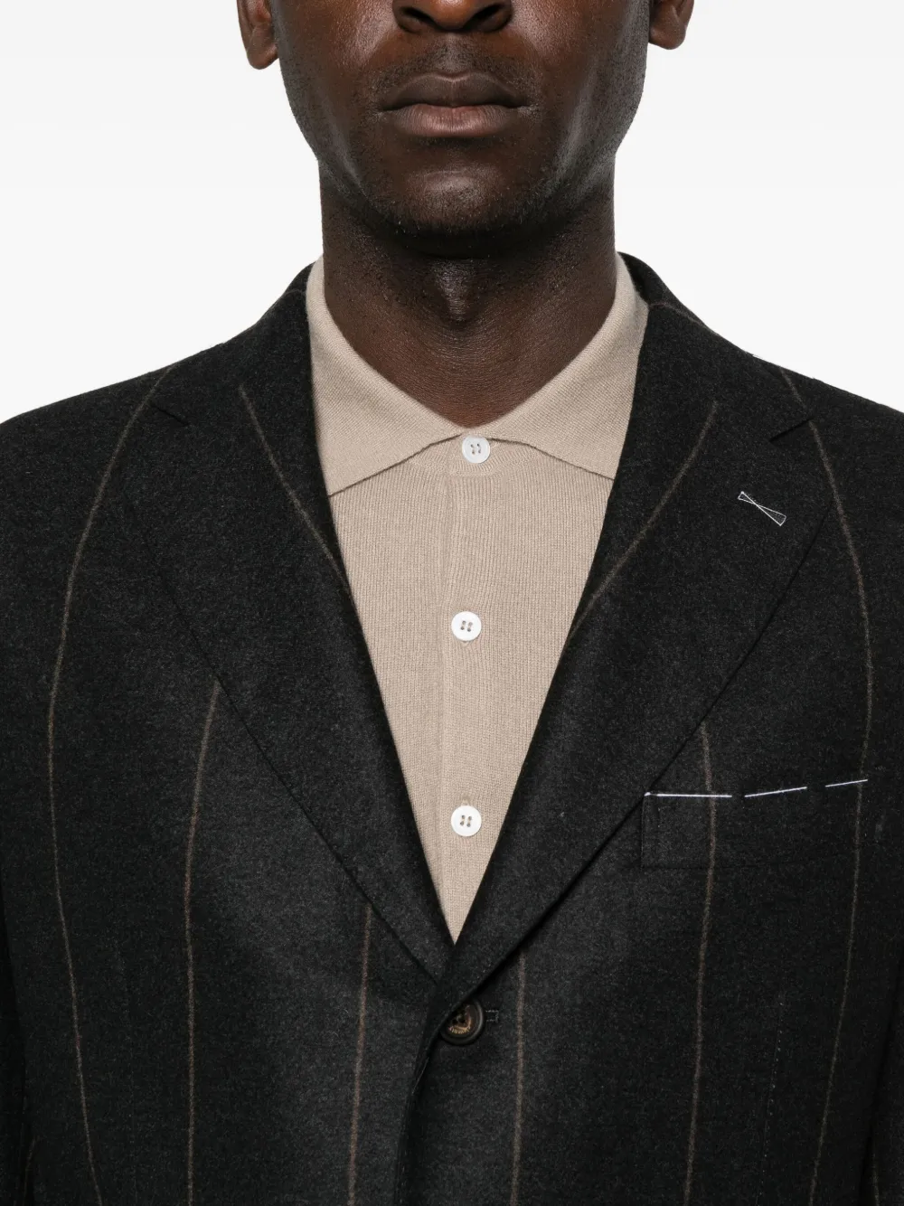 Eleventy Pinstripe Wool-blend Suit In Black