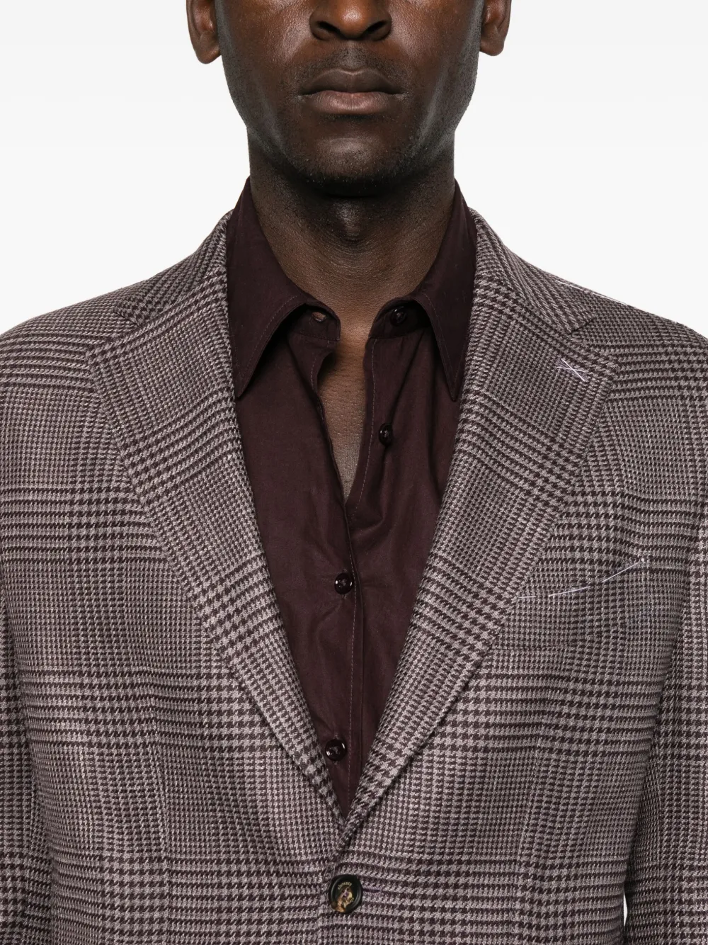 Eleventy Checked Single-breasted Blazer In Brown